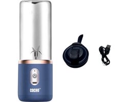 COCHO® Blender To Go - Smoothie Maker - Blauw - Oplaadbare Mini Blender - Smoothies & Shakes - Draadloos & Draagbaar - Fruit Mixer - USB Oplaadbaar - 400ML