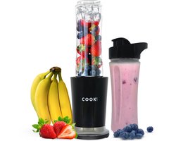 COOK-IT Blender - Smoothie Maker To Go - Twee Drinkbekers - Zwart
