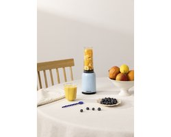 CREATE - Draagbare Glazen Blender - Sappen, Shakes of Smoothies - 400ml - Pastelblauw - MOI SLIM