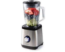 DOMO DO1133BL Blender - 1,5L Glazen Kan - Mixen, Blenden, Hakken & IJs malen - 1000W - Inox