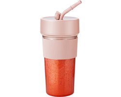 Draagbare Blender Cup 350 ml – JuiceCap met Rietje – USB-C Oplaadbaar – Mini Smoothie Maker voor Onderweg