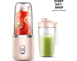 Draagbare Blender - Mixer - Inclusief Drinkfles - Milkshake Machine – Elektrische Slowjuicer – Draagbare Blender To Go – Milkshake Maker – Fruit Mixer - Oplaadbaar - 400ml - Roze