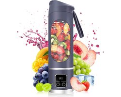 Draagbare elektrische blender met USB-poort, 450 ml. Geschikt voor sapbereiding, smoothies en milkshakes. Klein, compact, handig en multifunctioneel (paars).