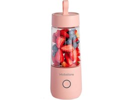 Draagbare Mini Blender - Blender To Go - Blender Smoothie - USB Oplaadbaar - Draadloos - Compact - Vitamer - Smoothies - Fruit - Mixer - Blender - Roze - Peach Pink - 350ml
