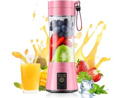 Elektrische sapcentrifuge - Blender - blender to go - Sapbeker - Draagbare blender - ABS - Roze