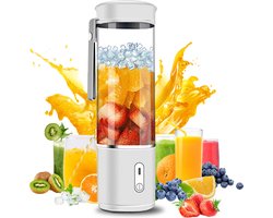Glazen Smoothie Blender 500ml – Draagbare Blender To Go – Elektrische Fruitblender & IJscrusher – Keukenapparaat & Sapmaker – wit – Sterk Glas – BPA-vrij