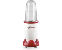 GOURMETmaxx Smoothie Maker incl. To-Go Beker | Mini Blender met 8 Programma's, BPA-vrij | Beker vaatwasmachinebestendig en lekvrij | 400 Watt | Wit Rood