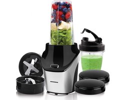 Heinner Sportblender – 1000W – 18.000 rpm – 0,45L & 1L Tritan Bekers – BPA-vrij – RVS Messen – Grinder – Pulse Functie – Zwart/Inox