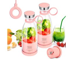 Home & Marker - 2 Stuks - Blender To Go - Draagbare Blender - Mini Blender - Roze - JUCIFY
