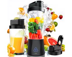 ibettertec-Personal blender to go - mini blender- 700ml - Smoothie Maker - 6000mAh - Eiwitshaker met blender - Draadloos - 6 Mesjes - LED-verlichting