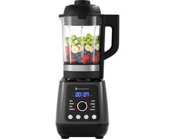 KitchenBrothers Blender - Thermoblender - 1.75L - Kookfunctie - 700+1000W - Smoothie Maker - Soepmaker - IJscrusher - Zwart