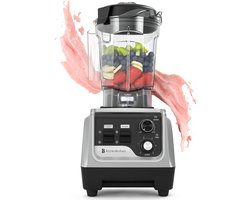KitchenBrothers Power Blender - 1600W - 2L - Smoothie Maker - IJscrusher - Metallic Grijs