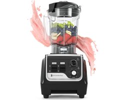 KitchenBrothers Power Blender - 1600W - 2L - Smoothie Maker - IJscrusher - Metallic Zwart