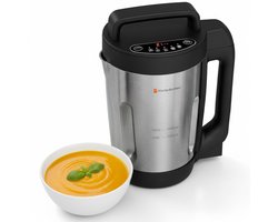 KitchenBrothers Soepmaker - 1.6L - 5 Programma's - Timer Display - Blender - RVS/Zwart