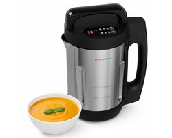 KitchenBrothers Soepmaker - 2L - 5 Programma's - Timer Display - Blender - RVS/Zwart