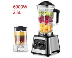 MakkelijkMooi Krachtige Tafelblender inhoud 2.5 ltr - Keukenmachine, Juicer, IJscrusher en Blender in 1 - Smootie maker - 6000W