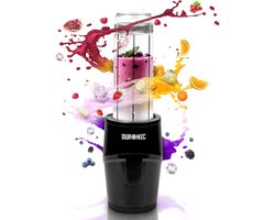 Mini Blender, 570ml Drinking Bottle, Electric Mixer 500W, Juicer Stainless Steel Blades, 2-in-1 Smoothie Maker, BPA Free, Protein Fitness, Baby Food High Conduction Mixer