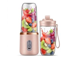 Mini Blender – Blender To Go – Smoothie Maker – Draagbare Oplaadbare Blender – USB-C – 6 Messen – 400ML – Roze
