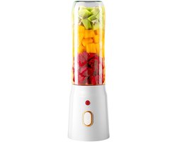 Mini Blender - Fruit- en Groentepers - 450ml - 40W - Snel en Gemakkelijk - 10 RVS Bekerbladen - USB Oplaadbaar - Sap - Beker - Fles - Reis - Draagbaar