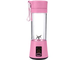 Mini Blender - Kleur: Roze - Draadloos & Draagbaar - Smoothie Maker - Sapcentrifuge - Mini Juicer - Sap maker - Mini Mixer - USB Oplaadbaar - Vruchtensap - Cup - Fles - Reis - Portable