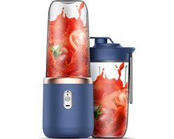 Multifunctionele blender, smoothie maker, roestvrijstalen blender, mixer met een inhoud van 400+400 ml