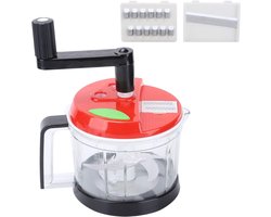 Multifunctionele handmatige voedselhakselaar van duurzaam materiaal met uiensnijder en blender voor snel en eenvoudig hakken van groenten en fruit