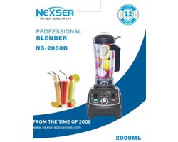 Nexser 3-in-1 Blender – 2L BPA-vrije Kan – 1600W Krachtige Multifunctionele Smoothie, Sojamelk en Sap Maker – Food Processor voor Thuis