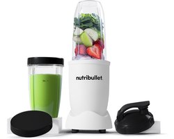 Nutribullet Exclusive Blender - 900 Watt - Smoothie Maker - 2 x 900 ml - Incl. To Go Desksel & Bewaardeksel - BPA & BPS-vrij - Wit - Incl. Digitaal Receptenboek