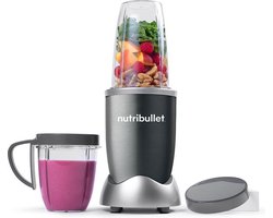 Nutribullet Original Blender - Smoothie Maker - incl. 2 drinkbekers - Vershouddeksel - BPA-vrije mengbekers- 600 Watt - Blender - Grijs