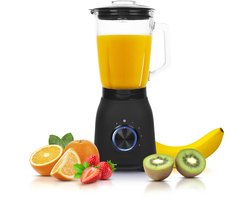 Princess 212092 Black Steel Blender 1000 - 4 Snelheden – Krachtig 1000W - 1.5 L - Glaskan