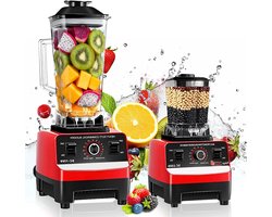 Professionele Blender - Smoothiemaker - IJsvergruizer - 2L Kan - Heavy Duty - Keuken - IJs - Sap - Voedselverwerking - 2000W - Geschikt voor Thuisgebruik - Zwart - RVS - 6 Standen Verzendpuntご