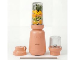 Safecourt Kitchen PureBlend - 1000W Smoothie maker - BPA vrij - inclusief to-go drinkdeksel + rietje- Premium Tritan blendbekers -Roze