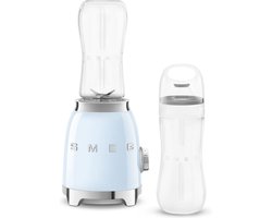 SMEG PBF01PBEU - Personal blender - Pastelblauw - 600 ml - 300W - Jaren '50 - incl. 2 Bottle-to-go