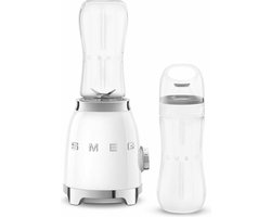 SMEG PBF01WHEU - Personal blender - Wit - 600 ml - 300W - Jaren '50 - incl. 2 Bottle-to-go