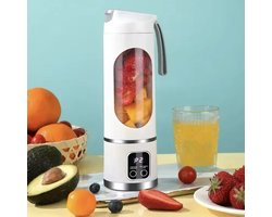 SunBuddy - Blender To Go - Draagbare 450ml Juicer Blender met 12 Bladen in Wit | USB-Oplaadbaar, IJsbreker en Smoothie Cup voor Onderweg