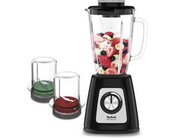 Tefal BlendForce II BL4388 - Blender - Glazen Kom - 1.25L - 800W - Zwart - Voor Smoothies en Soepen