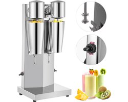 VEVOR Dubbele Kop Milkshake Roestvrij Staal 800 Ml, Melkshake-Machine 18000 T/Min, Milkshake en Drank Mixers 180 W + 180 W, Dubbele Kop Elektrische Milkshake Volledig Koperen Motor 7 Kg / 15,4 Lbs