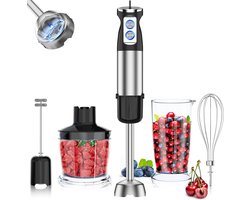 Wishdor 5-in-1 Staafmixer Met 800W Motor 12 Snelheden RVS Accessoires Voor Dagelijks Koken En Bakken