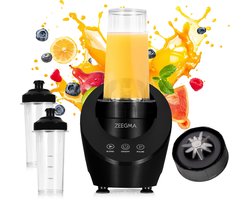 Zeegma Vitamine Ferro – Magnetische Blender met Fles – Waterdicht & Krachtig – Pulsefunctie – 2x 600ml Flessen – RVS Messen – Stille & Duurzame Werking – Eenvoudig Schoonmaken – Compact & Draagbaar