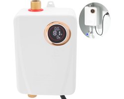 220V Elektrische Doorstroomboiler On Demand Warmwater 3000W Voor Keuken Wasbak RV Camping Met Digitaal Display Compact Wit (Niet Voor Douche)