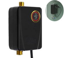 220V Elektrische Doorstroomboiler On Demand Warmwater 3000W Voor Keuken Wasbak RV Camping Met Digitaal Display Compact zwart (Niet Voor Douche)