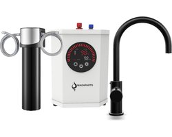 3in1 direct kokend heet waterkraan incl. boiler en filter- 2.4L boiler - Zwart