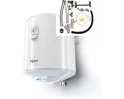 Bi-Light warmwater boiler 50 liter dik model met verticale installatie set, Elektrische Tesy boiler
