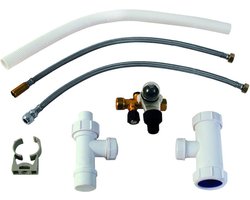 Boiler AAN en AFVOER set - keukenboiler aansluitset - 8 Bar inlaatcombinatie - COMPLETE SET
