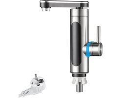 Directe Warme Waterkraan - Tankloze Elektrische Roteerbare Kraan, 3300W LED Digitaal Display, Geschikt voor Keuken en Camper