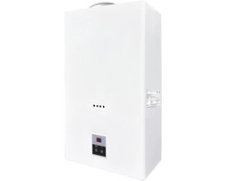 EcoTherm Electronische geiser Digitaal 14L met batterij open kamer - low NOX - CE - ErP - Quality Heating - propaan