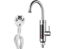 Elektrische Kraan met Directe Waterverwarmer - Keukenkraan 220V 3000W, 360° LED Temperatuurdisplay, Geschikt voor Keuken en Badkamer [Energieklasse A]