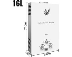 JLA Commerce - Propaan Geiser - LPG/Butaan Geiser - 16L - Regelbare Temperatuur - Ideaal Voor Camper - Caravan - Boot - Camping | Snel Heet Water | Inclusief Douche