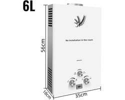 JLA Commerce - Propaan Geiser - LPG/Butaan Geiser - 6L - Regelbare Temperatuur - Ideaal Voor Camper - Caravan - Boot - Camping | Snel Heet Water | Inclusief Douche