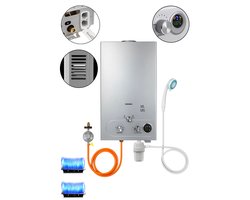 Maison Nordique - Propaan Geiser - Boiler - Geiser voor caravan - geiser voor boot - Camping geiser - 12Liter - 24kw - Zilver